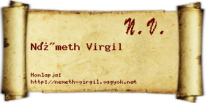 Németh Virgil névjegykártya